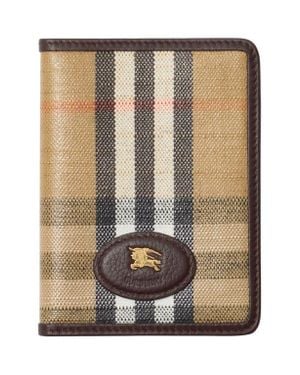 Burberry Highlands Check Coated Canvas Passport Case - Black