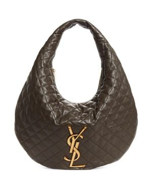 Saint Laurent Icare Quilted Leather Hobo Bag - Brown