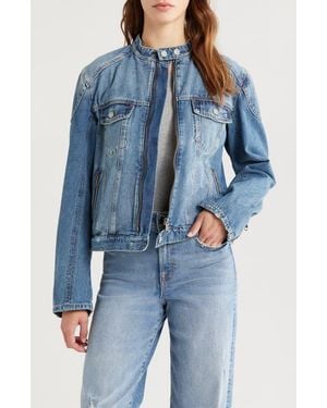 Hidden Jeans Denim Moto Jacket - Blue