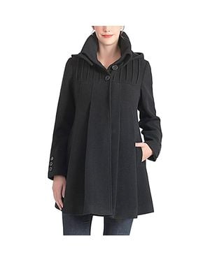 Kimi + Kai Aela Maternity A-Line Hooded Wool Coat - Black