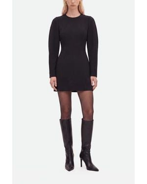 Nocturne Balloon Sleeve Structured Mini Dress - Black