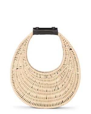 STAUD Good Night Moon Wicker Top Handle Bag - Metallic