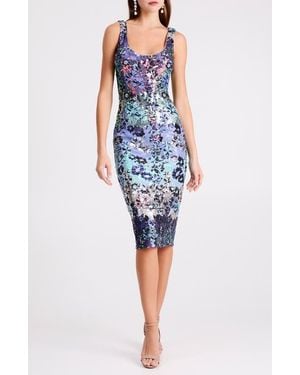 HELSI Myra Sequin Pencil Cocktail Dress - Blue