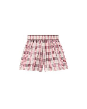Burberry Check Cotton Shorts - Pink