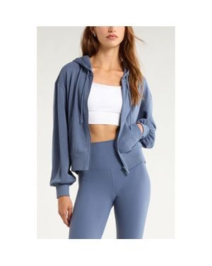 Zella Go Easy Terry Zip Hoodie - Blue