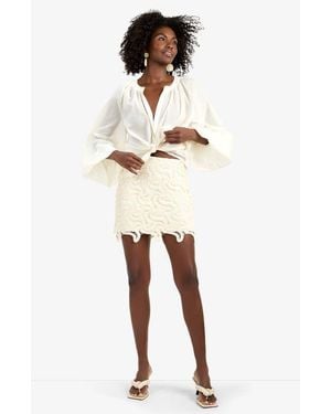 Trina Turk Rico Scallop Lace Skirt - Natural