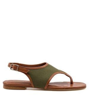Andrea Gomez Dani Canvas Flat Sandal - Brown