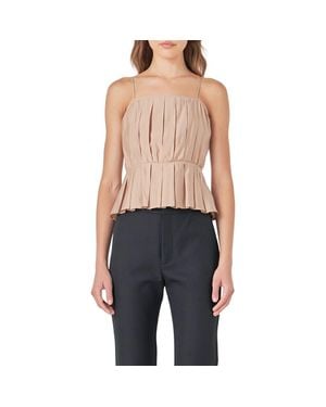 Endless Rose Pleated Peplum Top - Black