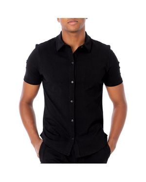 DAI MODA Frenzy Short Sleeve Button Up Shirt - Multicolor