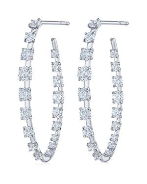 Kwiat Starry Night Diamond Hoop Earrings - Blue