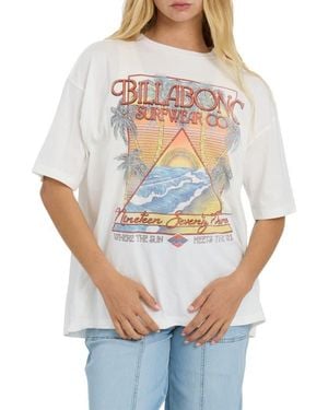 Billabong Sun Meets Sea Oversize Cotton Graphic T-Shirt - Gray