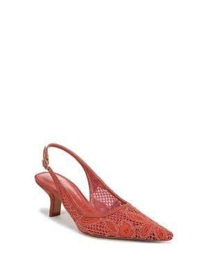 Sam Edelman Bianka Slingback Mesh Pointed Toe Pump - Red