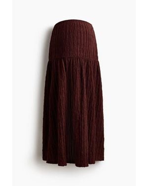 H&M Mama Textured Jersey Midi Skirt - Purple