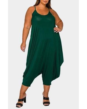 L I V D Quinn Pocket Balloon Leg Jumpsuit - Green