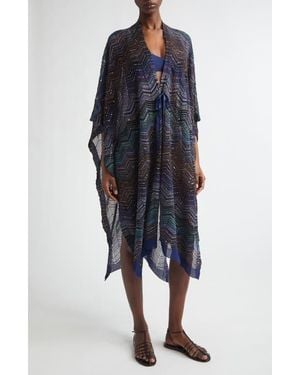 Missoni Chevron Stripe Ruana - Blue