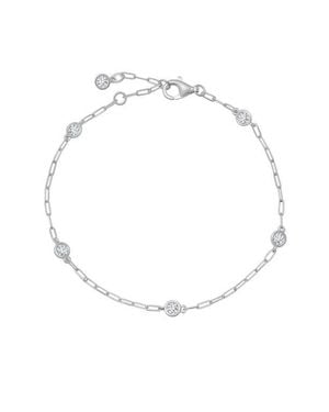 Crislu Aura Cubic Zirconia Station Bracelet - White