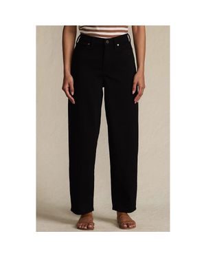 Lands' End Recover High Rise Barrel Leg Ankle Jeans - Black