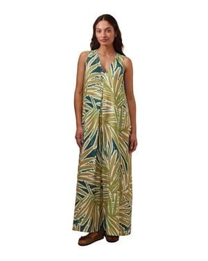 Celtic & Co. Sleeveless V-Neck Linen Maxi Dress - Green