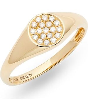 Bony Levy Kiera Classic Diamond Signet Ring (Nordstrom Exclusive) - Metallic