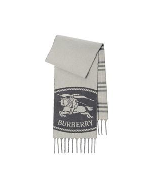 Burberry Reversible Knight Stamp Scarf - Gray
