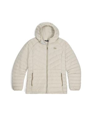 Outdoor Research Transcendent Water Resistant 800 Fill Power Hooded Down Jacket - White