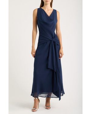 Line & Dot Oriane Front Tie Maxi Dress - Blue