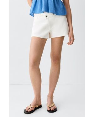MANGO TEEN Low Waist Mini Jeans Shorts - Blue