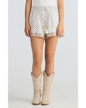 Talisman the Label Tie Waist Peasant Shorts - White