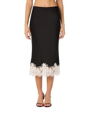 Astr Shantel Lace Trim Midi Skirt - Black