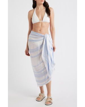 Nordstrom Sheer Stripe Pareo Wrap - White