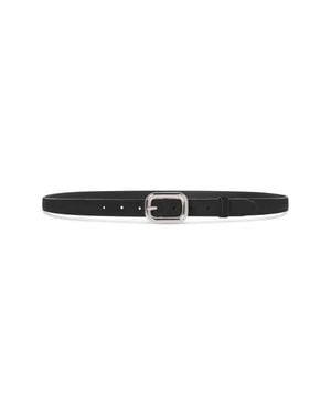 FRAME The Rounded Buckle Suede Belt - Black