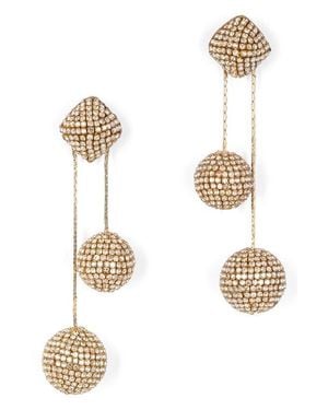 Deepa Gurnani Taryn Crystal Drop Earrings - White