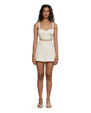 AMUR Lacey Cotton Shorts - Natural