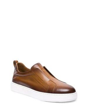 Santoni Victory Laceless Slip-On Sneaker - Brown