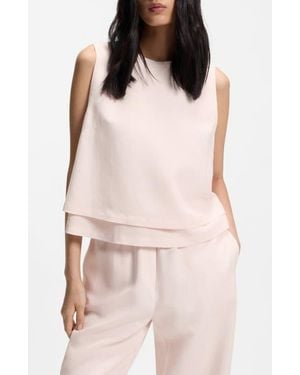 BOSS Bliny Layered Hem Split Back Top - Pink
