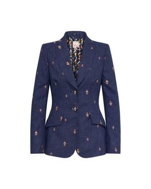 Maison Common Jeans Jacquard Blazer - Blue