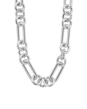 Lagos Large Sterling Caviar Link Necklace - Metallic