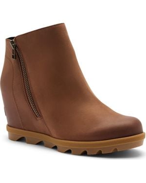 Sorel Joan Rhapsody Zip Wedge Bootie - Brown