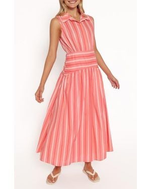 Petal & Pup Myranda Striped Midi Dress - Pink