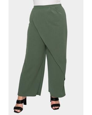 L I V D Ivy Faux Wrap Pants - Green