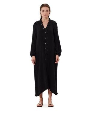 Gottex Beach Life Cloudshore Ruffle Collar Dress Cover-Up - Black