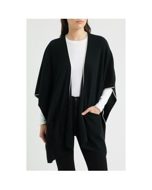 Vince Tipped Cashmere Cape - Black