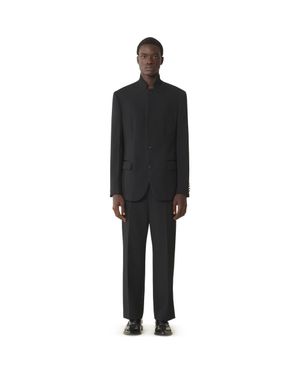 Lanvin Wool Jacket With Stand-Up Collar - Black