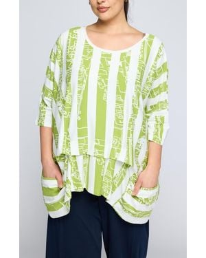 Luukaa Emryn Striped Jersey Tunic - Green
