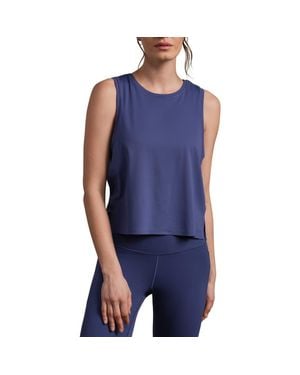 Rhone Serene Crop Performance Tank - Blue
