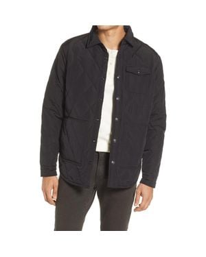 Schott Nyc Quilted Down Shirt Jacket - Black