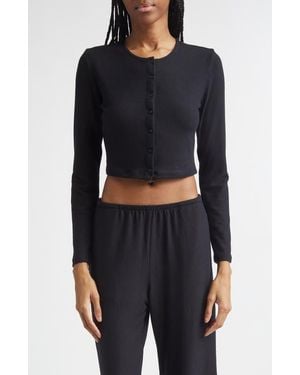 Leset Lauren Crop Cardigan - Black