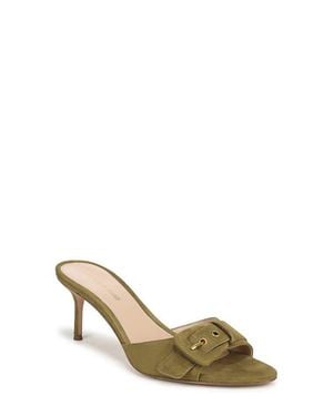 Veronica Beard Tia Buckle Slide Sandal - Metallic