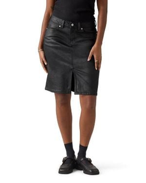 Levi's Coated Stretch Denim Midi Skirt - Black