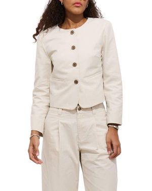 Alex Mill Soho Collarless Cotton & Linen Jacket - Natural